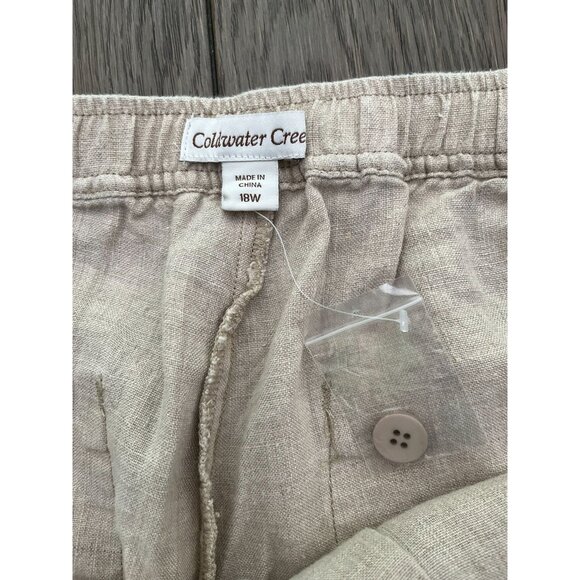 NWT Coldwater Creek Womens Flax Linen Blend Pull-On Shorts 18W Beige - Picture 3 of 9